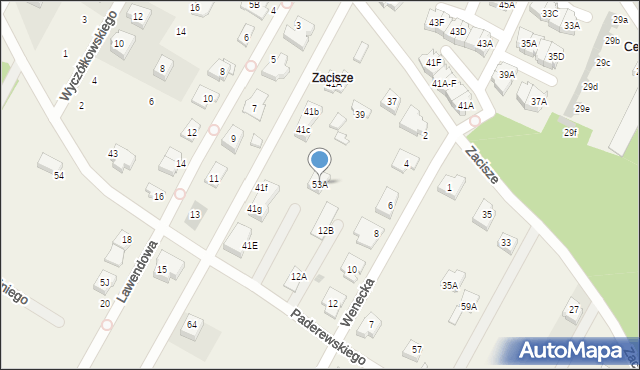 Jabłonna, Paderewskiego Ignacego Jana, 53A, mapa Jabłonna