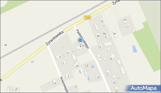 Jaktorów-Kolonia, Paderewskiego Ignacego Jana, 4, mapa Jaktorów-Kolonia