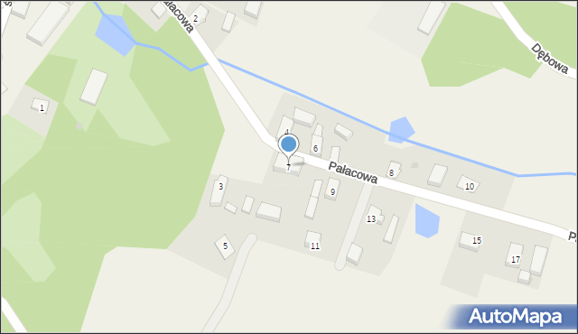 Jakubów, Pałacowa, 7, mapa Jakubów