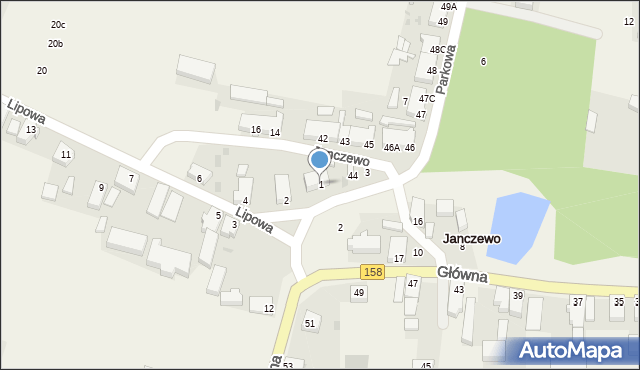 Janczewo, Parkowa, 1, mapa Janczewo