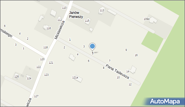 Janów, Pana Tadeusza, 5, mapa Janów