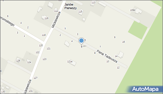 Janów, Pana Tadeusza, 6, mapa Janów