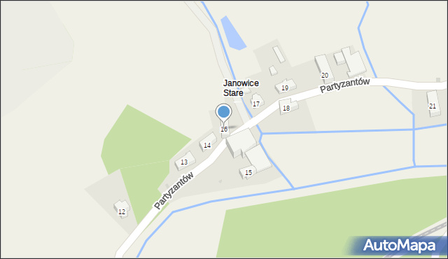 Janowice Wielkie, Partyzantów, 16, mapa Janowice Wielkie