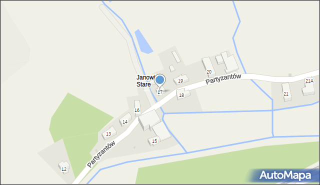 Janowice Wielkie, Partyzantów, 17, mapa Janowice Wielkie