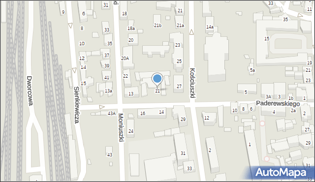 Jarocin, Paderewskiego Ignacego Jana, 11, mapa Jarocin