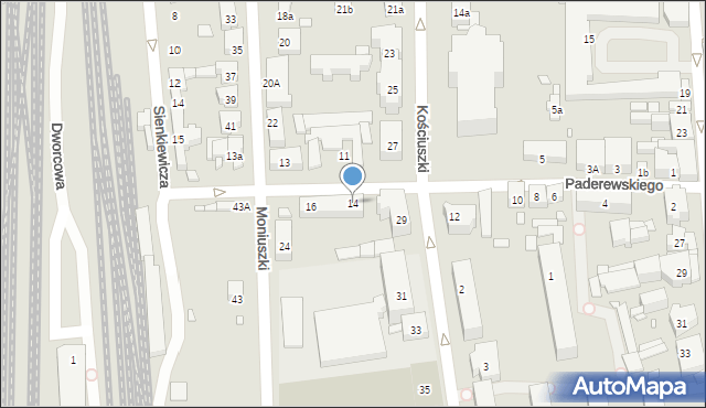 Jarocin, Paderewskiego Ignacego Jana, 14, mapa Jarocin