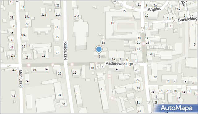 Jarocin, Paderewskiego Ignacego Jana, 5, mapa Jarocin