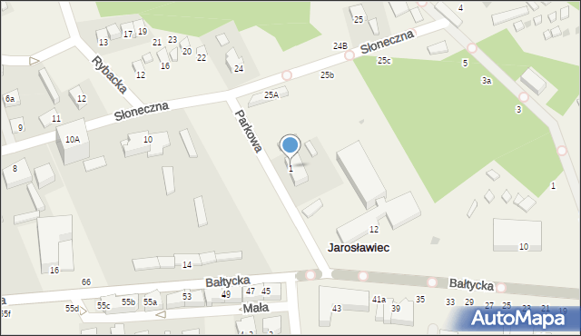 Jarosławiec, Parkowa, 1, mapa Jarosławiec
