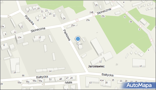 Jarosławiec, Parkowa, 1, mapa Jarosławiec