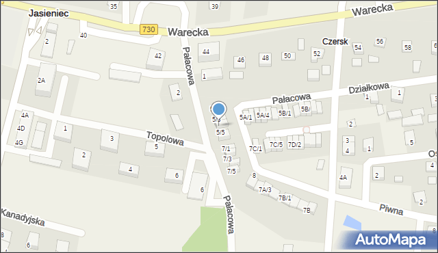 Jasieniec, Pałacowa, 5/4, mapa Jasieniec