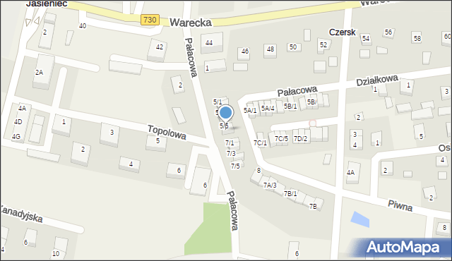 Jasieniec, Pałacowa, 5/6, mapa Jasieniec