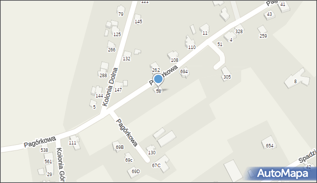 Jaworze, Pagórkowa, 58, mapa Jaworze