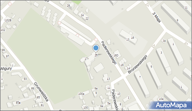 Jaworzno, Paderewskiego Ignacego Jana, 15, mapa Jaworzno