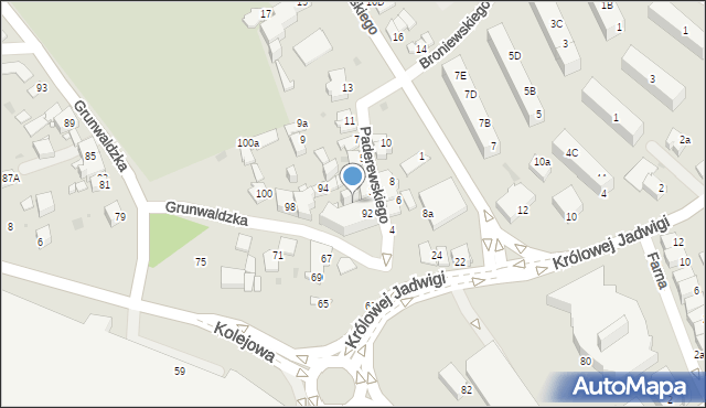 Jaworzno, Paderewskiego Ignacego Jana, 3a, mapa Jaworzno