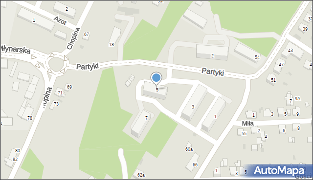 Jaworzno, Partyki Henryka, 5, mapa Jaworzno