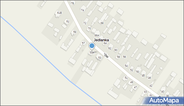 Jedlanka, Partyzantów, 53A, mapa Jedlanka