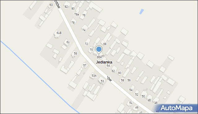 Jedlanka, Partyzantów, 66A, mapa Jedlanka