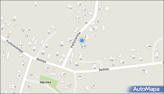 Jedlicze, Partyzantów, 4, mapa Jedlicze