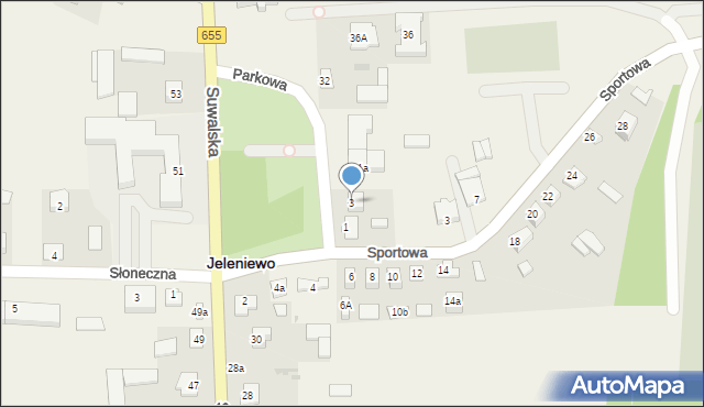 Jeleniewo, Parkowa, 3, mapa Jeleniewo