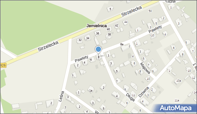 Jemielnica, Pawlety Antoniego, 8, mapa Jemielnica