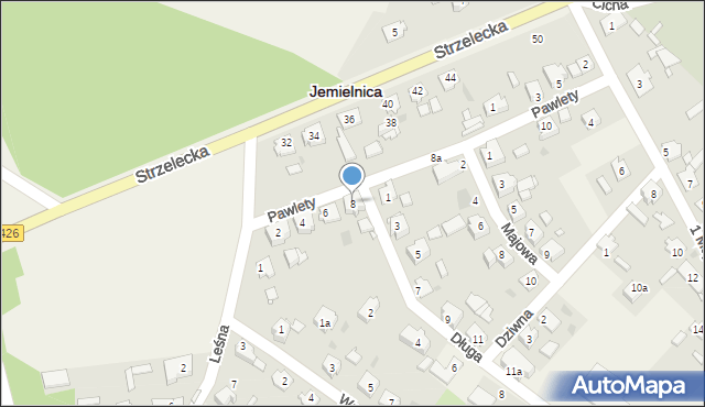 Jemielnica, Pawlety Antoniego, 8, mapa Jemielnica