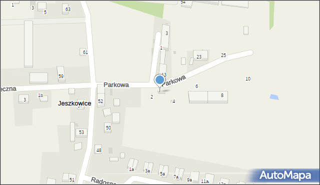 Jeszkowice, Parkowa, 1, mapa Jeszkowice