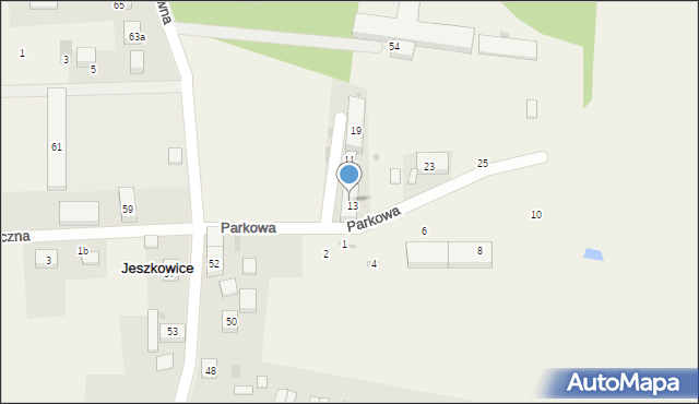 Jeszkowice, Parkowa, 17, mapa Jeszkowice