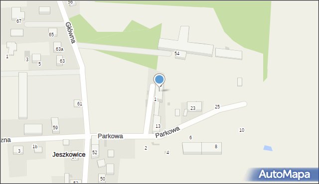 Jeszkowice, Parkowa, 19, mapa Jeszkowice