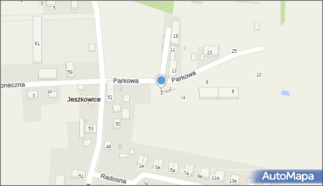 Jeszkowice, Parkowa, 2, mapa Jeszkowice