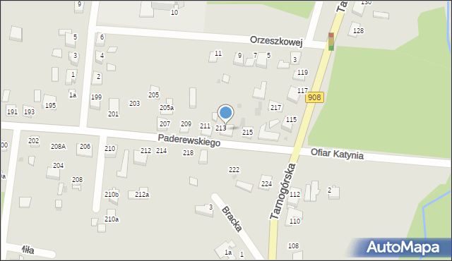 Kalety, Paderewskiego Ignacego Jana, 213a, mapa Kalety