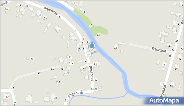 Kalisz, Paprotna, 10, mapa Kalisza