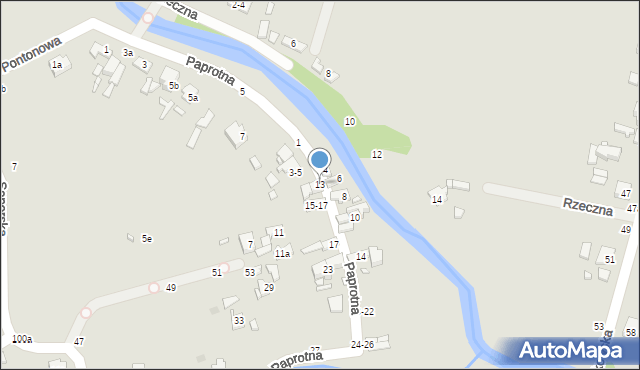 Kalisz, Paprotna, 13, mapa Kalisza