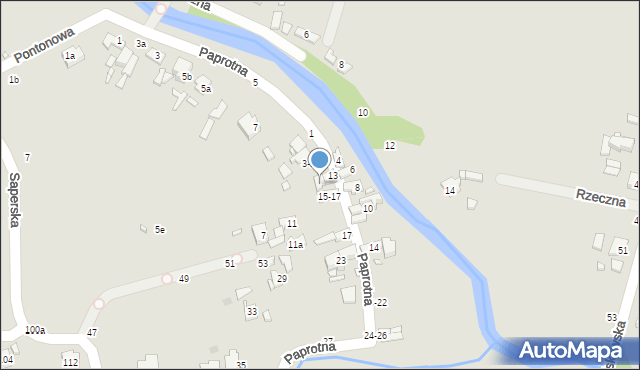 Kalisz, Paprotna, 13a, mapa Kalisza