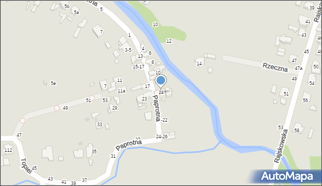 Kalisz, Paprotna, 14, mapa Kalisza