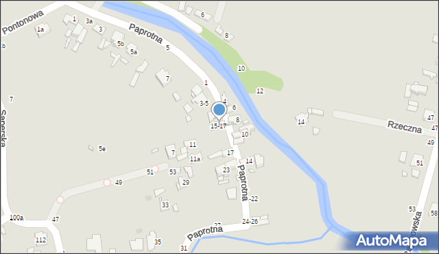 Kalisz, Paprotna, 15-17, mapa Kalisza