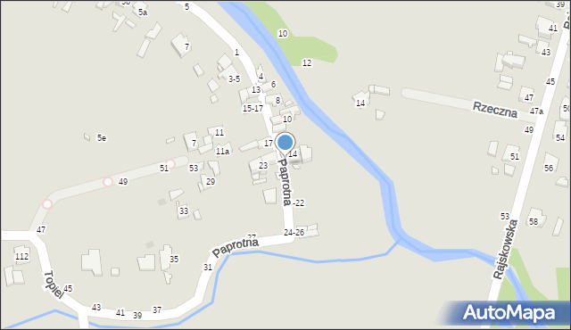 Kalisz, Paprotna, 18, mapa Kalisza