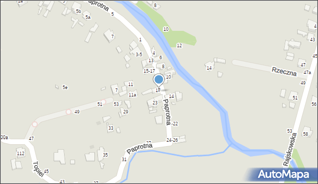 Kalisz, Paprotna, 19a, mapa Kalisza