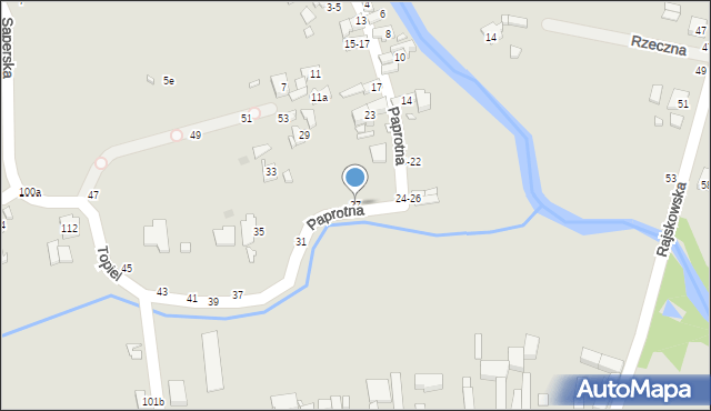 Kalisz, Paprotna, 27, mapa Kalisza