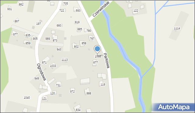 Kamesznica, Parkowa, 1068, mapa Kamesznica