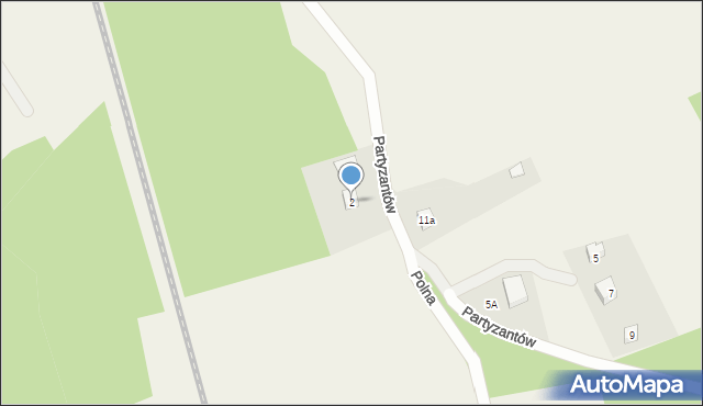 Kamienica Królewska, Partyzantów, 2, mapa Kamienica Królewska
