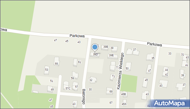 Kąpino, Parkowa, 39D, mapa Kąpino