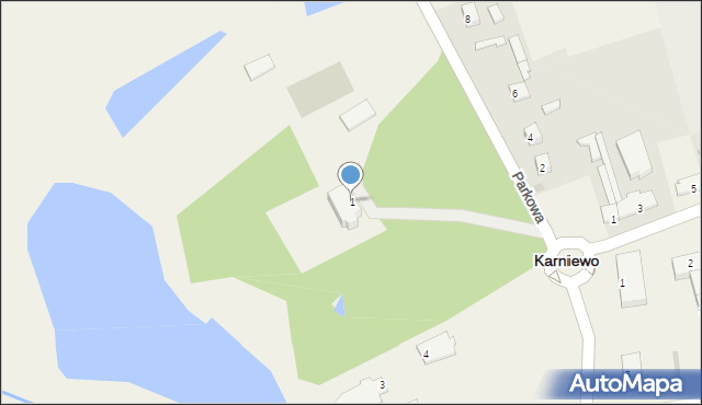 Karniewo, Parkowa, 1, mapa Karniewo