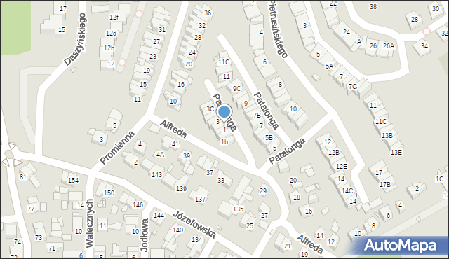 Katowice, Patalonga Teofila, 1, mapa Katowic