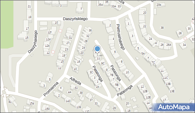 Katowice, Patalonga Teofila, 11A, mapa Katowic