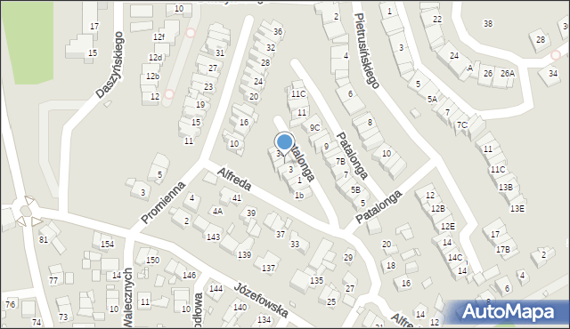 Katowice, Patalonga Teofila, 3A, mapa Katowic