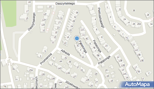 Katowice, Patalonga Teofila, 3D, mapa Katowic