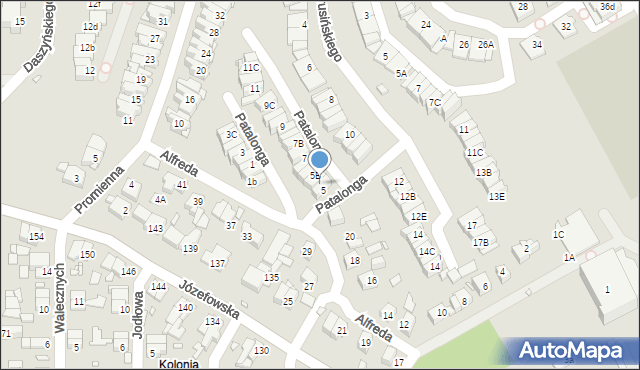 Katowice, Patalonga Teofila, 5A, mapa Katowic