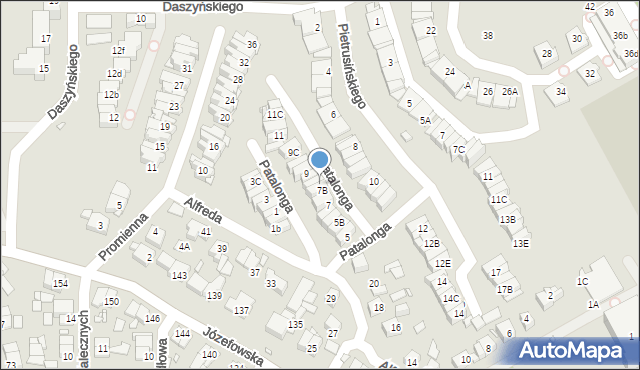 Katowice, Patalonga Teofila, 7c, mapa Katowic