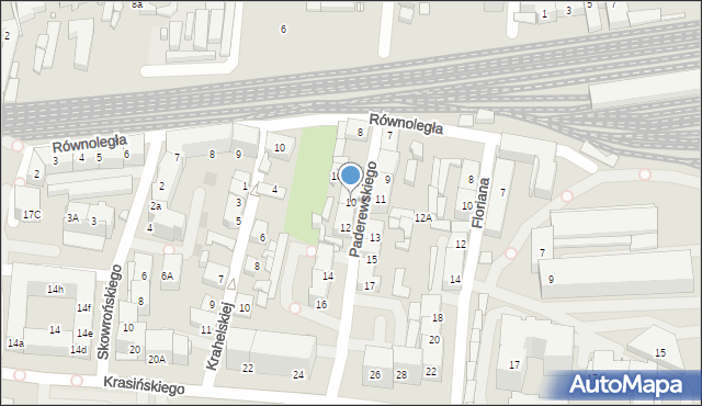 Katowice, Paderewskiego Ignacego Jana, 10, mapa Katowic