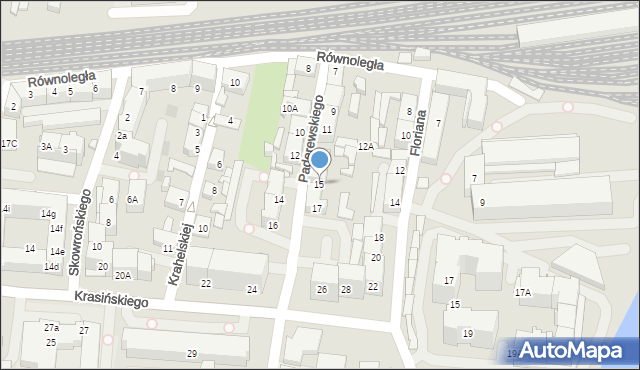 Katowice, Paderewskiego Ignacego Jana, 15, mapa Katowic